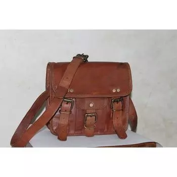 Винтажный портфель для ноутбука-мессенджера из натуральной коричневой сумки-портфеля из натуральной козьей кожи 9 x 11 x 3 in коричневый