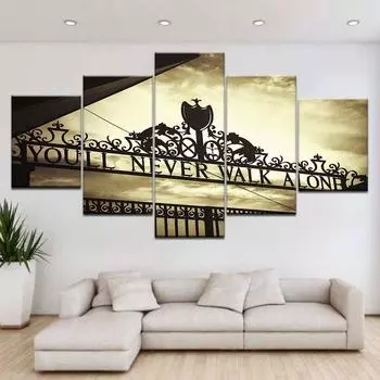 Винтажный постер, 5 шт., вы никогда не будете ходить один, холст, картина, украшение для комнаты, набор картинок на стене, без рамки 20x35cm*2 20x45cm*2 20x55cm*1