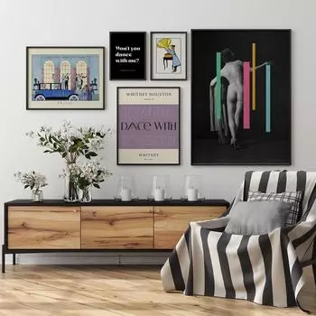 Винтажный постер Карузо «Танец со мной», художественная галерея, настенные принты, музыкальная картина на холсте, абстрактная обнаженная фигура, художественная картина, декор для спальни 21cm30cm NoFrame