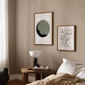 Винтажный постер с изображением Луны, рисунок линии лица, холст, картина, настенное искусство для гостиной, домашний декор, картина для спальни на стене 21x30cm No Framed