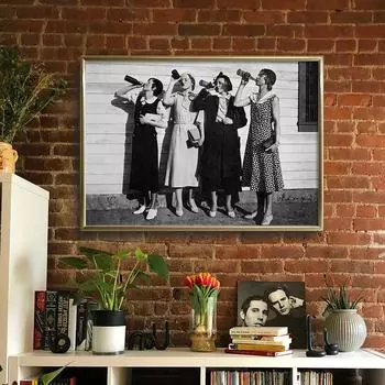 Винтажный постер с пивом и вином, сухой закон, бар, черно-белая фотография, холст, картина, настенные картины, гостиная, домашний декор 21x30cm No Framed