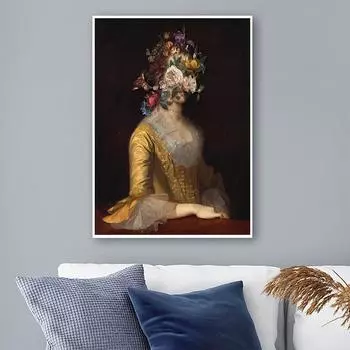 Винтажный постер с портретом, печать на холсте, цветок, женская художественная живопись, настенные картины, измененная печать, галерея, настенная живопись, домашний декор 21cm30cm NoFrame