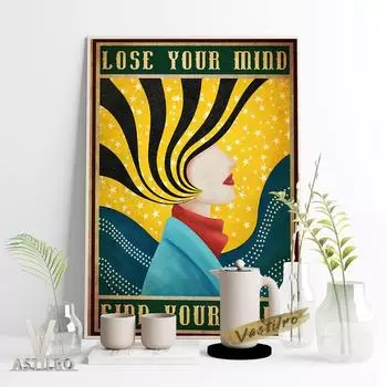 Винтажный постер с принтом для медитации, Дхьяна, настенная живопись, дух дзадзэн, комната, холст, живопись 21cm30cm NoFrame