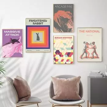Винтажный постер Tamed Impala, изображение геометрического психоделического рок-музыки, подарок для влюбленных, домашний наряд для гостиной 21cm30cm NoFrame