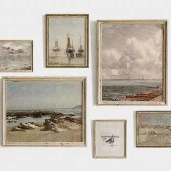 Винтажный прибрежный морской постер, пейзаж, художественный принт, ретро холст, картина маслом, галерея, настенная картина, гостиная, домашний декор 21x30cm No Framed