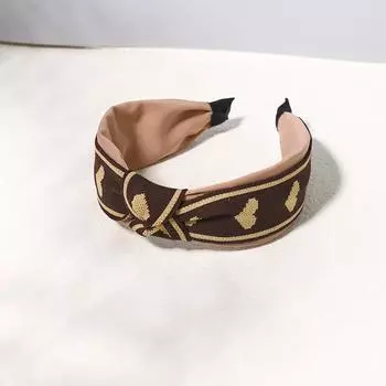 Винтажный принт Шерстяная атласная лоскутная повязка на голову для женщин Дам Шопинг Вечеринка Фотография Обруч для волос Аксессуары