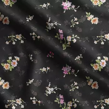 Винтажный принт Soimoi с цветочным принтом, хлопковый батист, ткань для квилтинга, продаваемая во дворе, шириной 42 дюйма, хлопчатобумажная ткань средней плотности, швейные принадлежности, 42 Inch Wide - Cotton Cambric чёрный