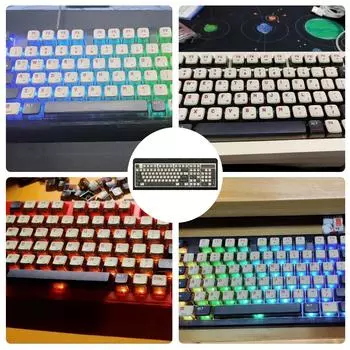 Винтажный промышленный комплект колпачков для ключей с подсветкой Pudding 116 клавиш ASA Высота полупрозрачные для механических клавиатур колпачки для ключей