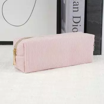 Винтажный простой однотонный вельветовый пенал большой вместимости, сумка для хранения канцелярских принадлежностей, школьные принадлежности