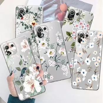 Винтажный прозрачный чехол с цветочным рисунком и листьями для Xiaomi Poco X3 Nfc X3pro M3 F1 F3 для Mi 11 12 13 11x 12x Pro 11 10 Lite 11t 10t Pro Xiaomi 10T Pro 5G