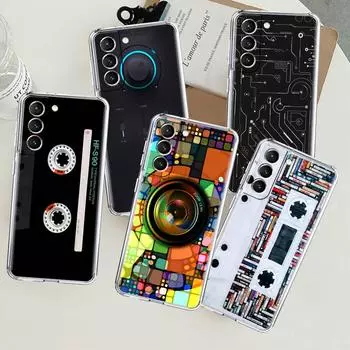 Винтажный прозрачный чехол в стиле ретро с кассетой для Samsung Galaxy S22 S20 FE S21 S10 S9 Plus Note 20 Ultra 10 Lite Phone Shell Samsung S21 5G