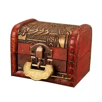 Винтажный ящик для хранения ювелирных изделий с гравировкой, держатель для сокровищ, органайзер с замком Retro Lock
