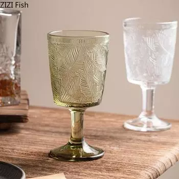 Винтажный рельефный высокий стакан, легкий, роскошный, стеклянный, для красного вина, для свадьбы, дня рождения, вечеринки, коктейля, шампанского, вина, домашний винный набор