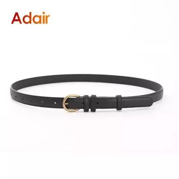 Винтажный ремень с пряжкой для женщин, золотая пряжка, однотонный пояс, женский роскошный брендовый ремень высокого качества из натуральной кожи, DT018 105CM чёрный