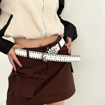 Винтажный ремень с заклепками для женщин и мужчин, ретро-ремни в стиле хип-хоп и панк, роскошный ремень, повседневный пояс для джинсов, украшение на пояс кофейный
