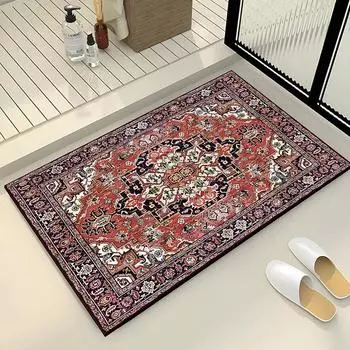 Винтажный ретро коврик для ванной комнаты, коврики для ног, впитывающий коврик для ванной, коврик для унитаза, противоскользящий коврик для душа, коврик для двери для гостиной 40cmx60cm