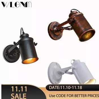 Винтажный ретро настенный светильник светильники для коридора лофт кафе ресторан индустриальный стиль кантри внутреннее украшение дома E27