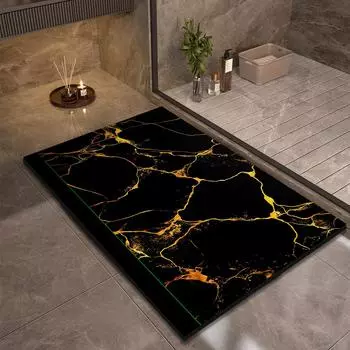 Винтажный роскошный коврик для ванной из диотомита, впитывающий, быстросохнущий, коврик для ног в ванной, нескользящий, коврик для душа, туалетный коврик, моющийся 40cmx60cm
