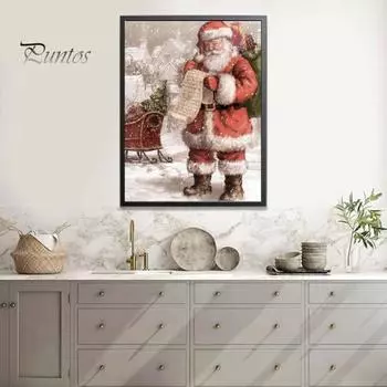Винтажный рождественский постер без рамки настенный художественный холст постер Санта сосна снеговики праздничный постер для спальни гостиная столовая S H