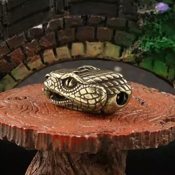 Винтажный ручной работы брелок с медной головой змеи, кулон в виде ретро-латуни, брелок с пряжкой в виде змеи, аксессуары для ремня