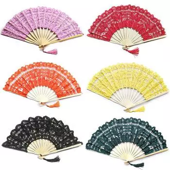 Винтажный ручной веер, складной веер, кружево, вышитое бамбуковое дерево, украшение дома ручной работы, свадьба, вечеринка белый