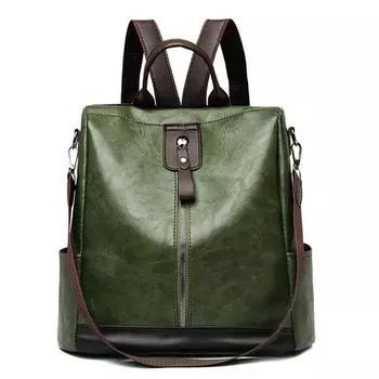 Винтажный рюкзак из искусственной кожи, женский большой вместительный дорожный рюкзак, школьная сумка для подростков, женский деловой рюкзак, роскошная сумка зелёный