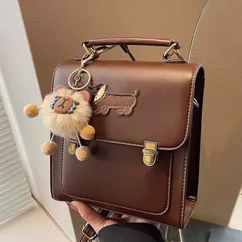 Винтажный рюкзак высокого класса, женский модный рюкзак, дизайнерская школьная сумка, студенческая дорожная сумка коричневый