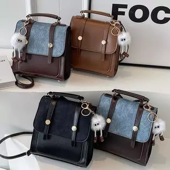 Винтажный рюкзак, женская сумка-мессенджер через плечо, нишевая текстурная сумка, студенческий многофункциональный рюкзак