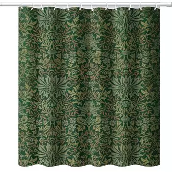 Винтажный садовый арт Уильяма Морриса, цветочная шторка для душа, тяжелая ткань, моющиеся шторки для ванной комнаты W90xH180cm