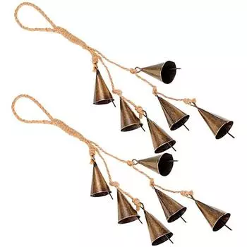 Винтажный садовый колокольчик ведьмы, железный подвесной колокольчик, украшение комнаты, металлический кулон, подарок бронзовый/красный