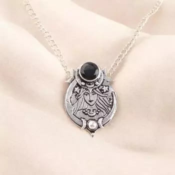 Винтажный серебряный кулон с черным ониксом, ручная работа, драгоценный камень, серебряные украшения 925 пробы для жены CP-22-16