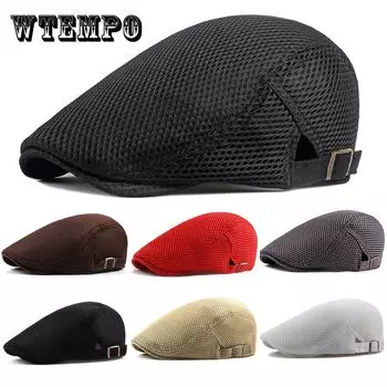 Винтажный сетчатый берет унисекс - дышащий и регулируемый - солнцезащитная кепка Ivy для гольфа, охоты и вождения - стильная летняя плоская шляпа чёрный