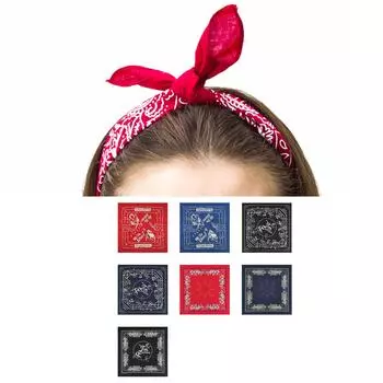 Винтажный шарф-бандана с принтом в стиле вестерн из хлопка, дышащий и удобный для мужчин и женщин, головной убор для занятий спортом на открытом воздухе C