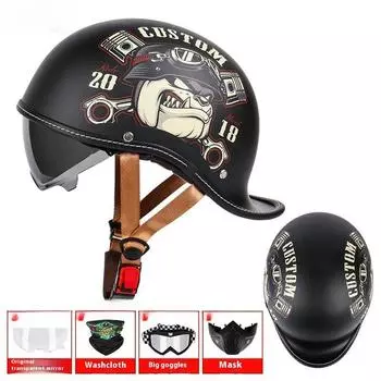 Винтажный шлем-гребешок, круизный шлем, шлем Harley, мотоцикл, электромобиль, большой размер, полушлем для мужчин и женщин M