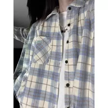 Винтажный синий женский кардиган с длинным рукавом на 2025 год для весны и осени 2XL