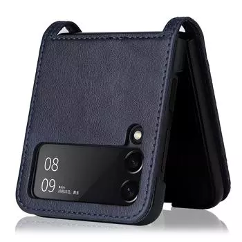 Винтажный складной кожаный чехол в деловом стиле для Samsung Galaxy Z Flip4 5g Flip 4 Flip3 Flip 3, матовый чехол с защитой от царапин for Samsung Z Flip 4 чёрный