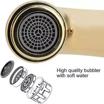 Винтажный старинный латунный смеситель с синим и белым фарфором, смеситель с длинным горлышком для ванной комнаты/кухни, раковина для холодной и горячей воды (Античная отделка)