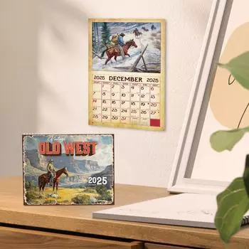 Винтажный старый западный календарь, украшение дома, бумажный календарь, энтузиаст записи информации One Size
