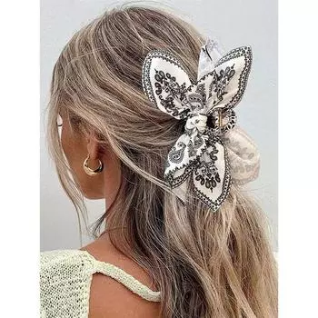 Винтажный стиль бант для волос коготь кешью пейсли акула заколка большой размер заколки для волос бохо отпуск головной убор женские аксессуары для волос