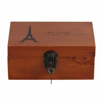 Винтажный стиль Деревянная коробка Дисплей Украшение Деревянный Ящик Для Хранения (старинная железная башня) baked iron tower