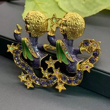 Винтажный стиль дизайна Sense Jewelry Angel цветной бриллиант брошь Heavy Industry Drip Diamond Pin