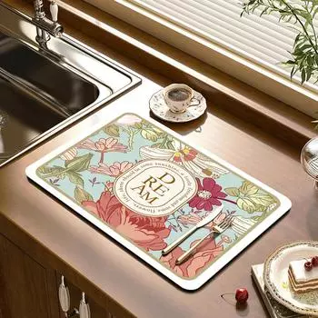 Винтажный стиль дренажный коврик быстросохнущий стол впитывающий коврик для отеля ресторана 30X40CM