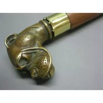 Винтажный стиль, латунная ручка для головы собаки, деревянная трость, викторианская трость, подарок, новый