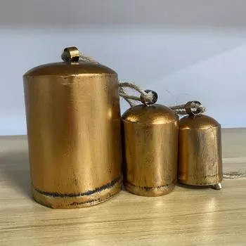 Винтажный стиль металлические рождественские колокольчики деревенский латунный золотой большой колокольчик корова для домашнего садового декора поделки рождественские украшения Other