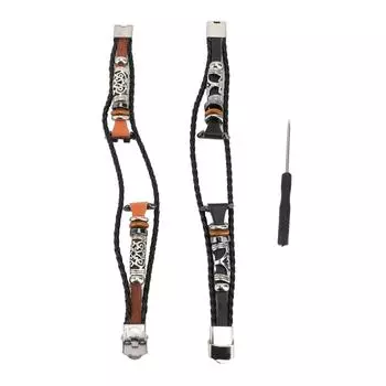 Винтажный стильный ремешок для наручных часов из искусственной кожи с этническим ретро-бисером, совместимый с браслетом 9 Smar Black