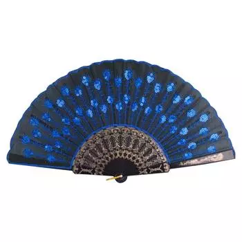 Винтажный стиль Танец Свадебная вечеринка Кружева Шелк Складной Ручной Веер Декор розы красного