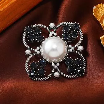 Винтажный суд крест цветок брошь брошь аксессуары элегантный пальто свитер булавка пуговица