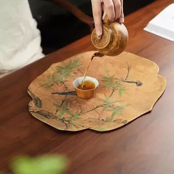 Винтажный сухой чайный коврик, настольный коврик в китайском стиле дзен, хлопковая и льняная ткань ручной работы, художественный коврик для горшка, коврик для чашки, скатерть для чайного стола