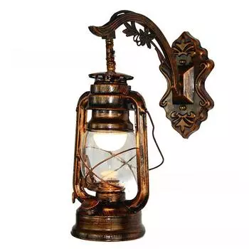 Винтажный светодиодный настенный светильник, сарайный фонарь, ретро керосиновый настенный светильник в европейском античном стиле