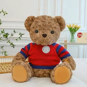Винтажный свитер плюшевая кукла мишка кукла мишка подарок для мальчика и девочки обнимающий мишка Sitting height 25cm (0.52kg)